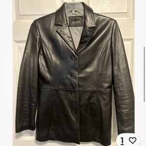 Women's Classic Black Leather Jacket 90s blazer